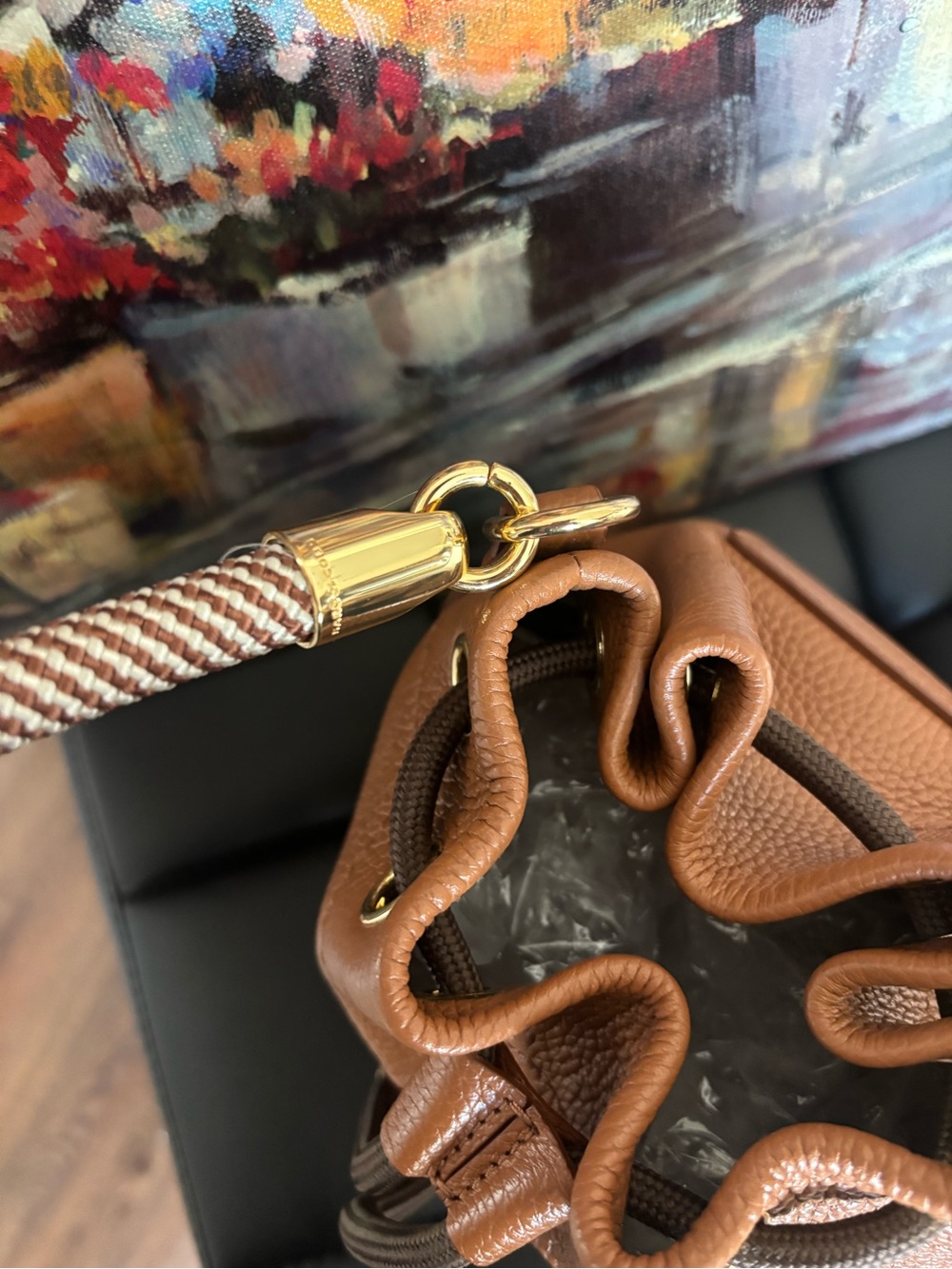 Marc Jacobs Brown Leather The Bucket Bag with Rope Top Handle - Picture 9 of 15